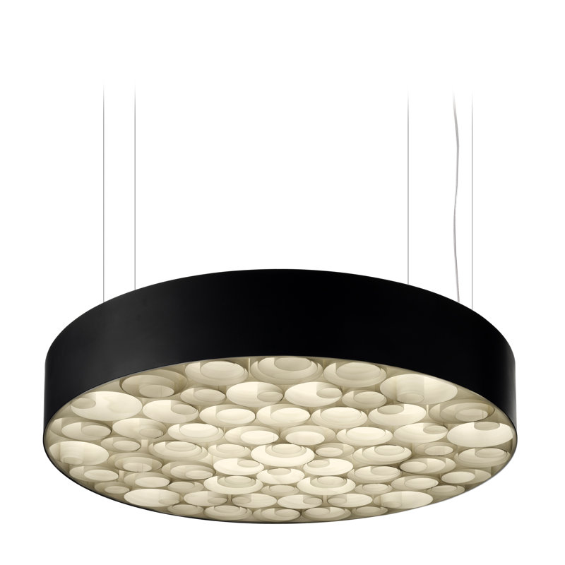 Spiro LED Chandelier, Black Outer, Pale Rose, 5.9" H x 29.5" W x 29.5" D