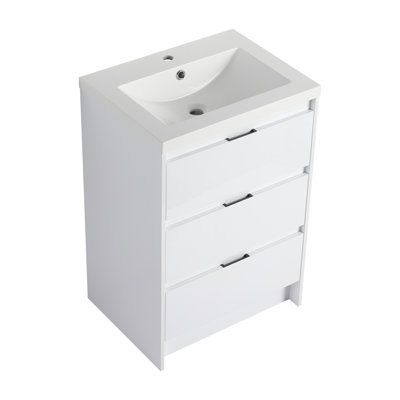 Ensemble de meuble-lavabo autoportant 72 po avec évier en résine