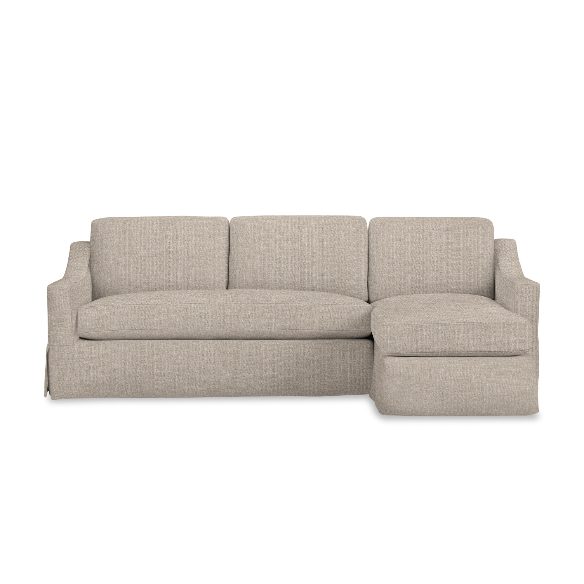 Cranbrook Upholstered L-Sectional, Right Hand Facing, Conversation Ivory Basketweave