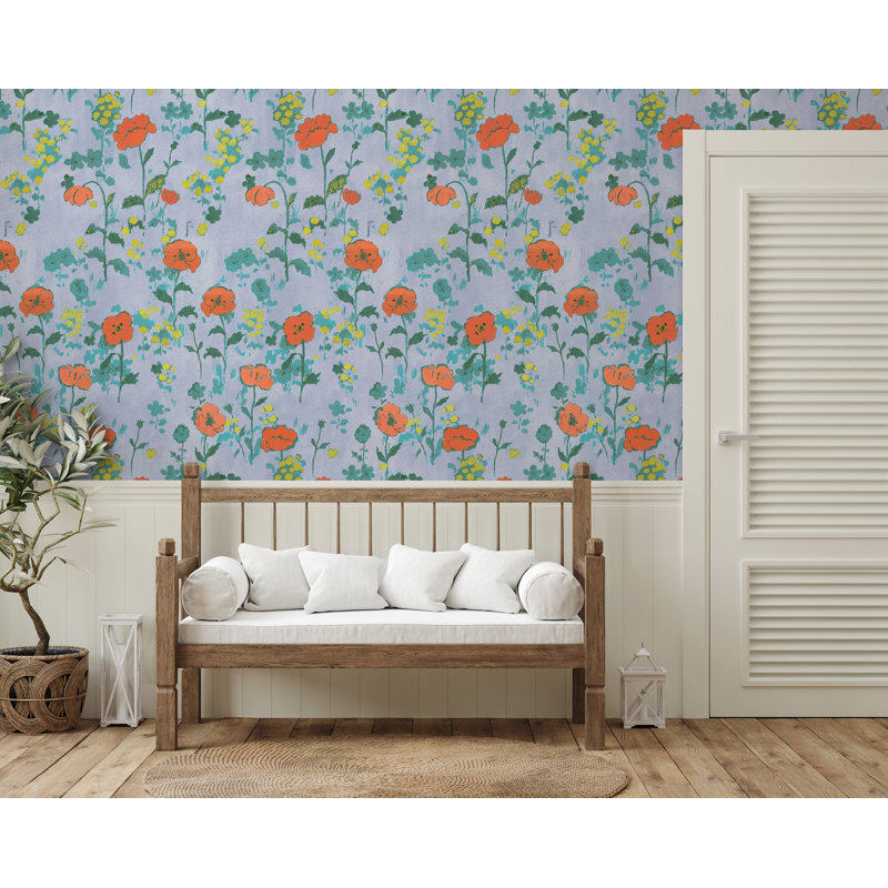 Paule Marrot Floral Wallpaper Double Roll, Periwinkle