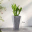 Ensemble de 3 grandes jardinières grises, finition en marbre plastique, décoration intérieure / extérieure