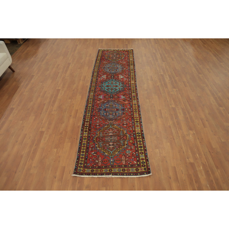 Handmade Wool Traditional Runner Rug 3x11