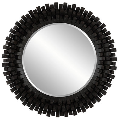 Orlin Solid Wood Round Wall Mirror