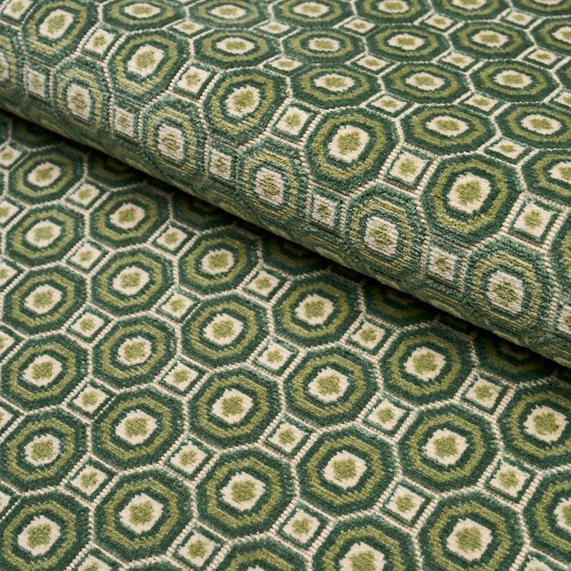 Trianon Cut Velvet Fabric, Green