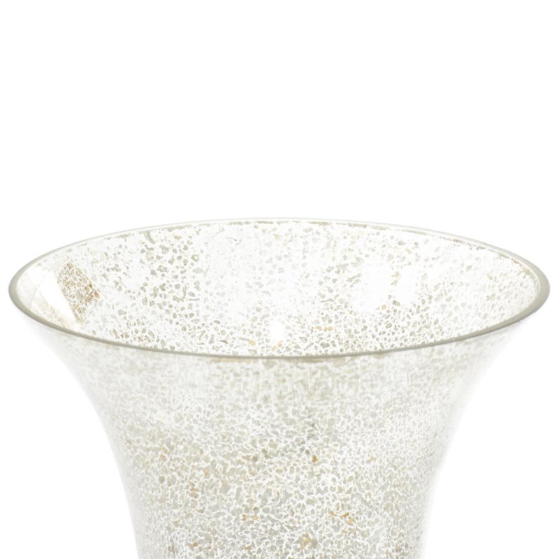 Glass Silver Uplight with Gold Base Set
