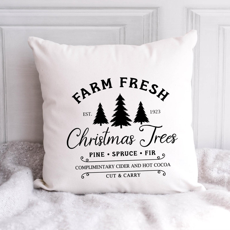 Coussin en polyester Christmas_Noir-04, 20 po x 20 po