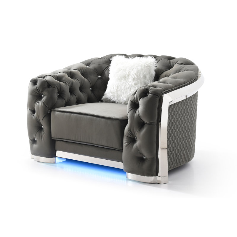 Chaise Micheal, Velours gris velours