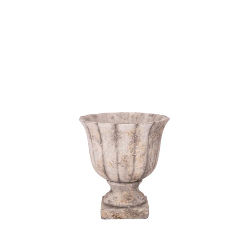 Pot de fleurs en terre cuite gris, H 10,75 po x l 10 po x P 10 po