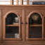 Buffet en bois massif brun et verre