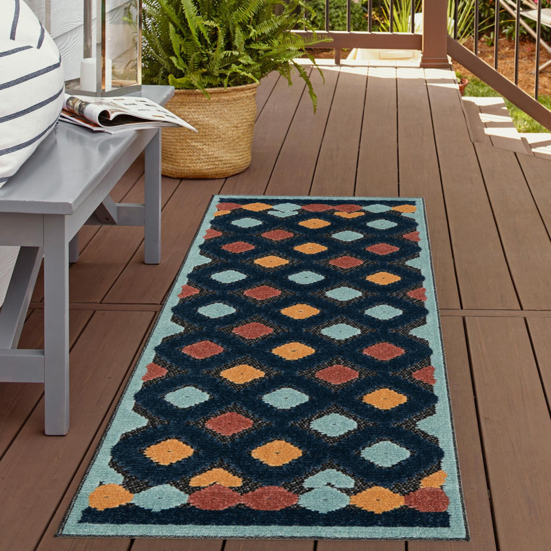 Tapis d'extérieur Haynie gris anthracite, Tapis de couloir 2 pi x 8 pi
