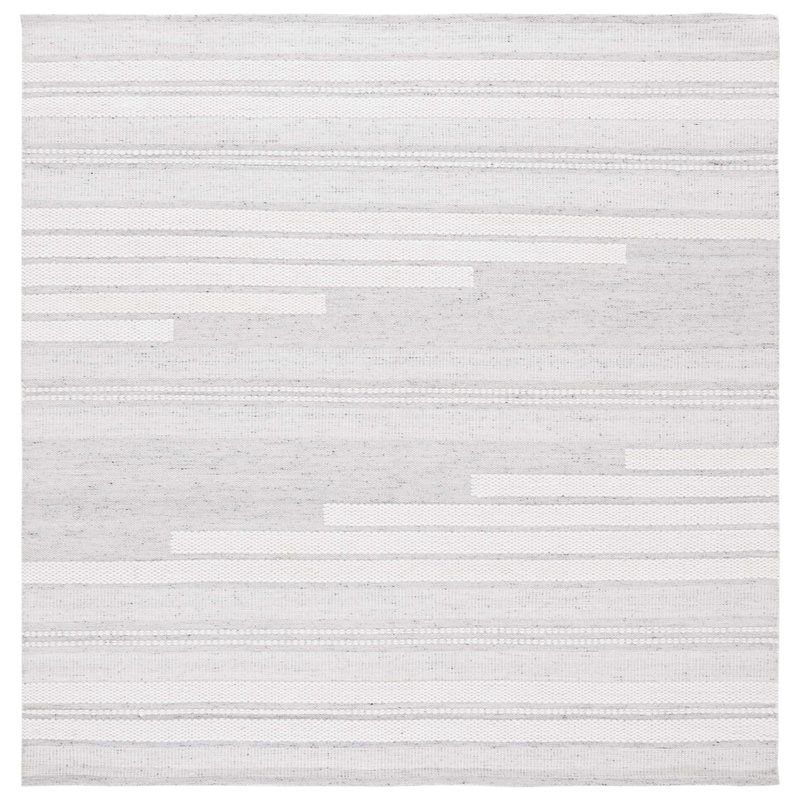 Kilim Hand Woven Performance Striped Rug, Square 6'