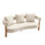 76,5 po Canapé incurvé moderne recouvert de chenille 3 places, beige