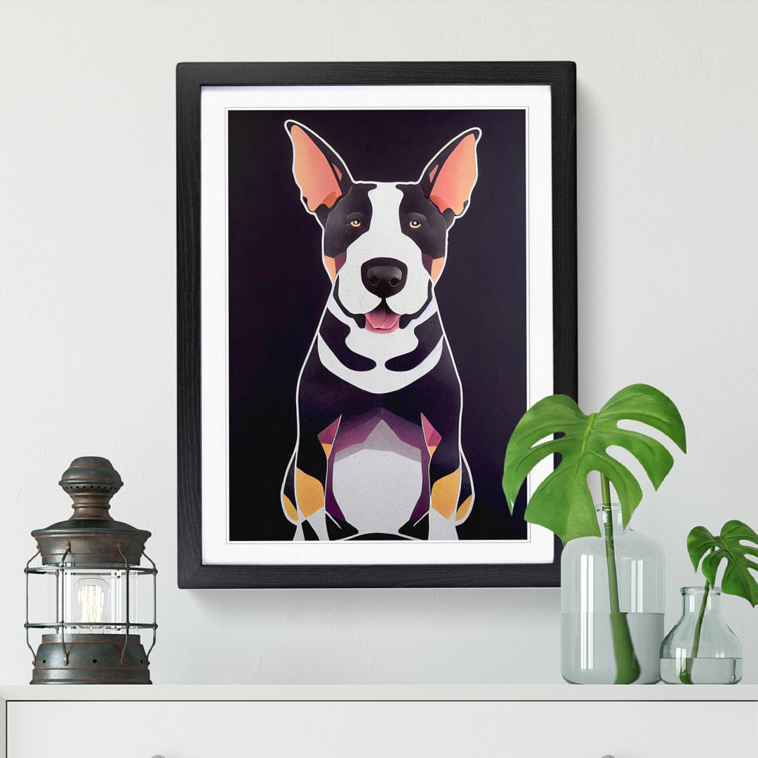 Hicksville English Bull Terrier Art - Picture Frame Graphic Art