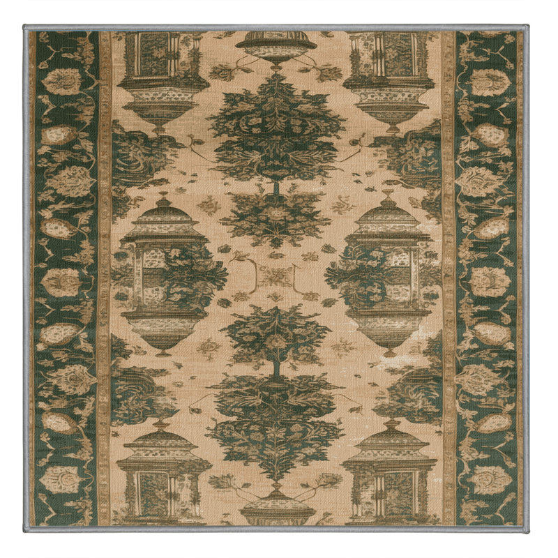 Machine Washable Persian Brown Area Rug, Square 3'