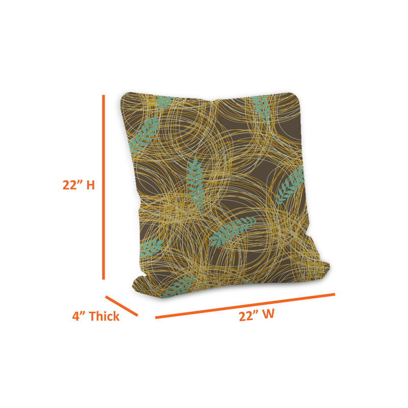 Indoor / Outdoor Ikat Brown Square Throw Cushion Cover, 55.9cm x 55.9cm