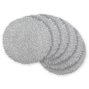 6 pcs 13 Round Glittered Faux Leather Placemats