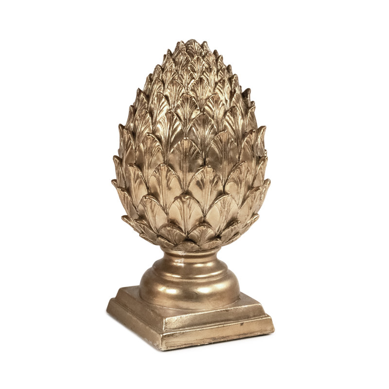 Dannunzio Terracotta Finial Decorative Object, 11.5" H x 6.5" W x 6.5" D