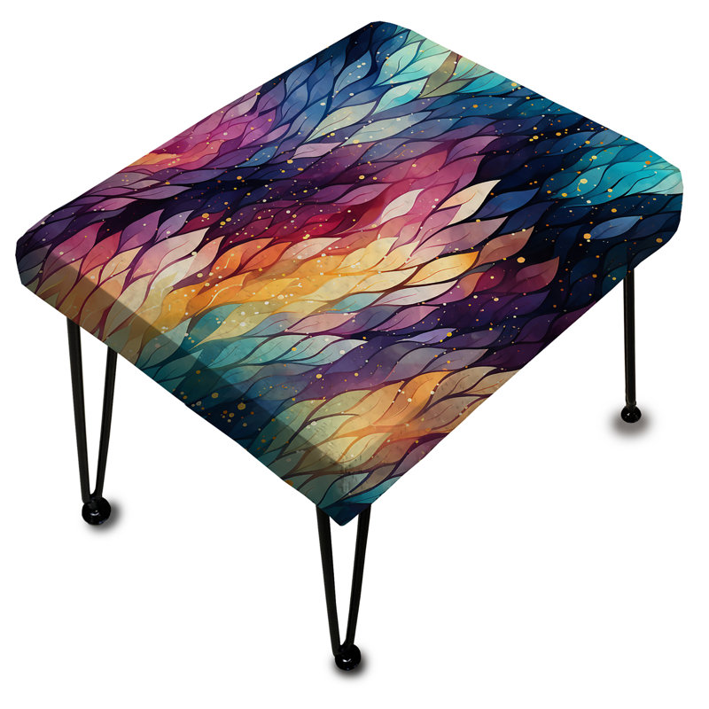 Voyage mystique bleu et mauve - Repose-pieds rectangulaire abstrait