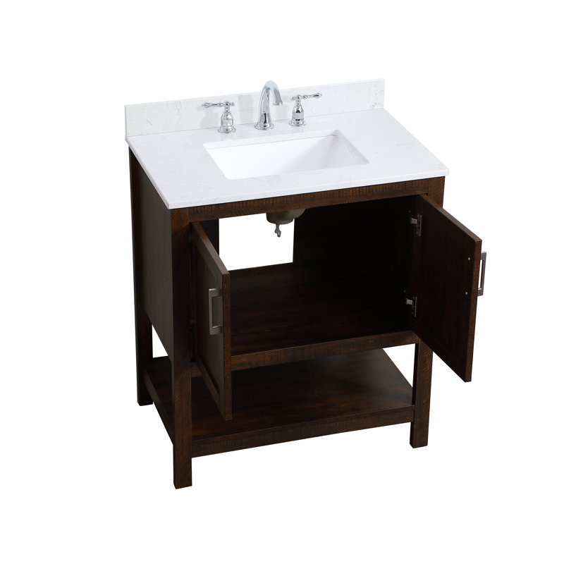 Ensemble de meuble-lavabo simple 30 po Scottsbluff, Bleu / espresso