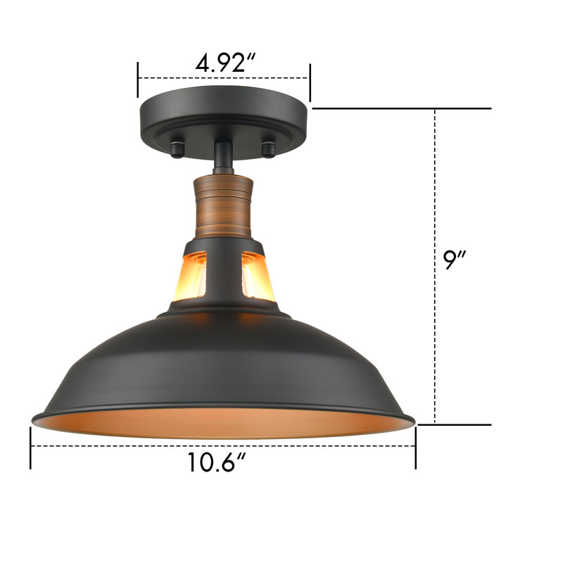 Tiffiny Semi Flush Mount, Black/White