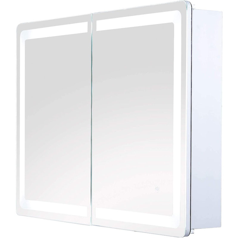 Edison 24'' W 5.25'' H Surface Framed Medicine Cabinet Mirror 2 Adjustable