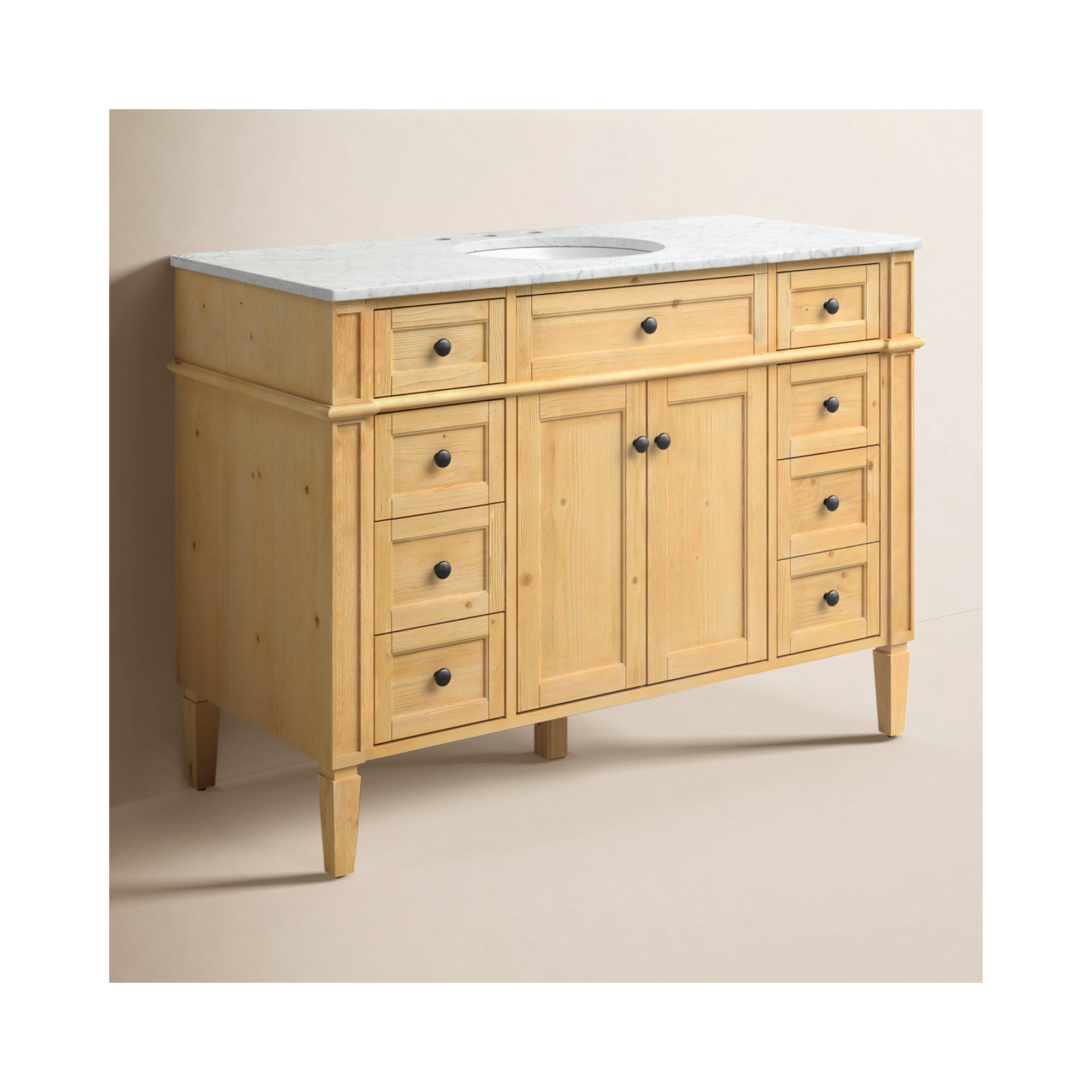 Rivers 48'' Single Bathroom Vanity, Natural Wood