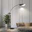Lampe sur pied en arc 72 po, abat-jour en forme de feuille de lotus et base en métal