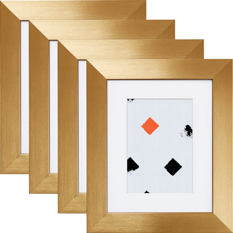 Ramsdell Picture Frame - Set of 4, Gold, 5" x 7" Matted to 4" x 6"