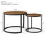Ensemble de 2 tables basses gigognes à plateau de table de bout rond et robuste