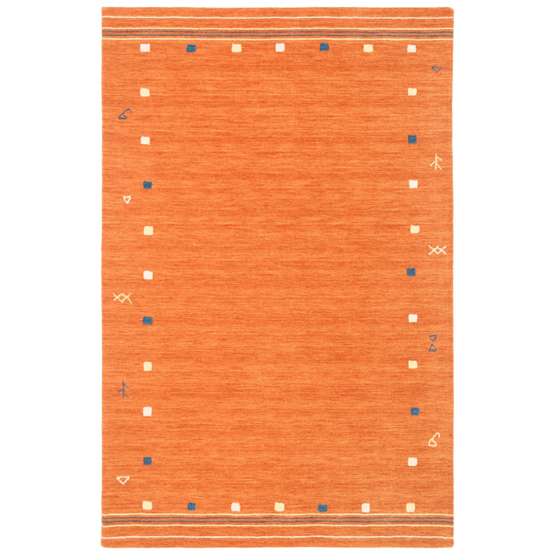 Tapis rouille en laine Danette, Rectangle de 5 pi x 8 pi