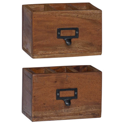 Solid Wood Desk Organiser