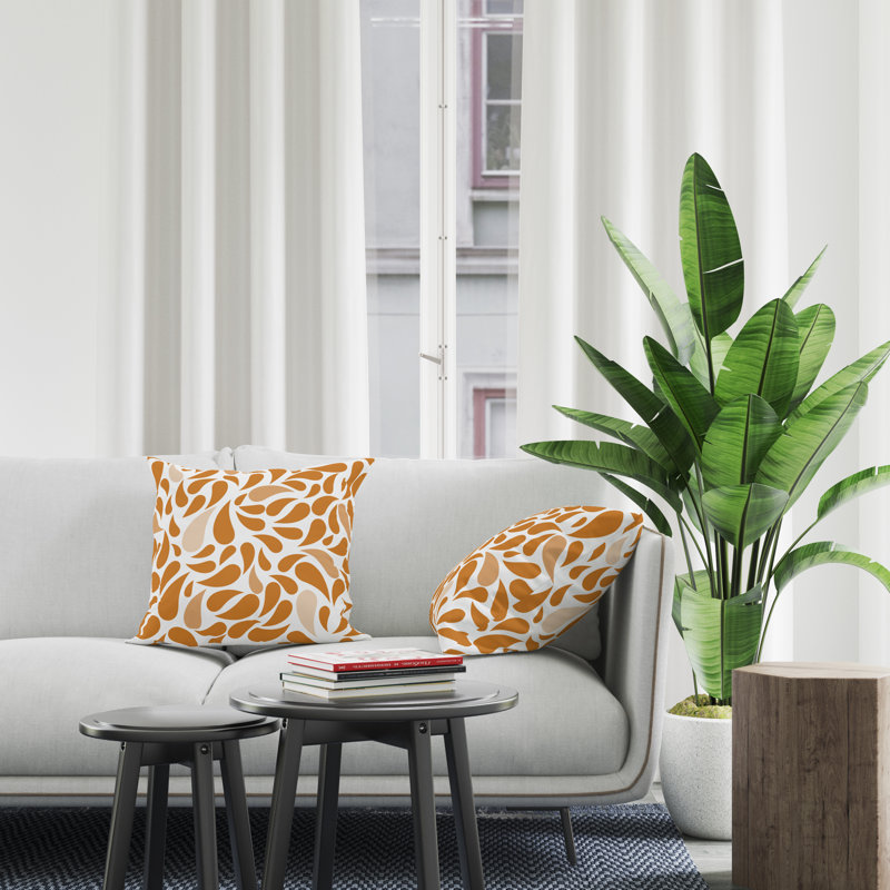 Housse et insert de coussin décoratif en polyester, L 15 po x H 15 po, Orange