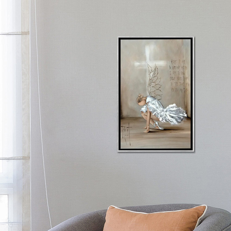 « Here I am to adoration » par rut art Creations-impression, H 18 po x l 26 po x P 1,5 po, Toile avec cadre argenté
