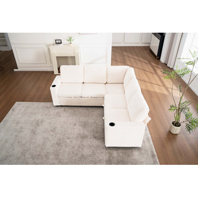 Modular Corner Sleeper Sofa, Convertible Pull-Out Bed Sectional Couch With Integrated Storage For Multi-Scenario Use
