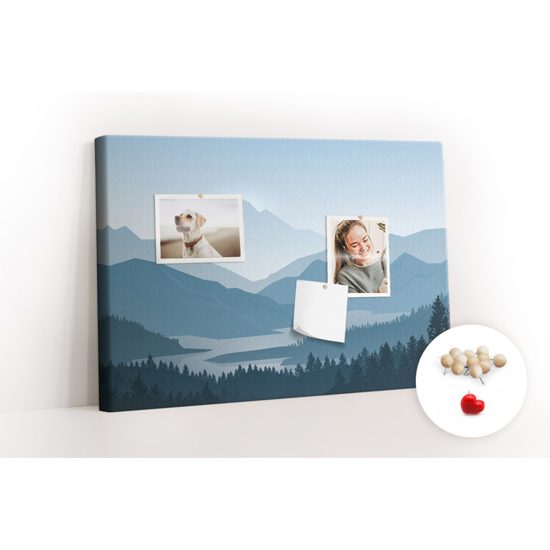 Wall Mounted cork board with print wall art kitchen notice board decorative bulletin board ideas Mountain landscape