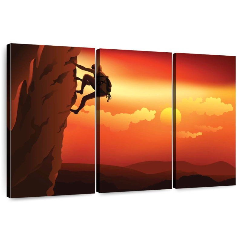 Rock Climbing At Dusk, 48" H x 74" W