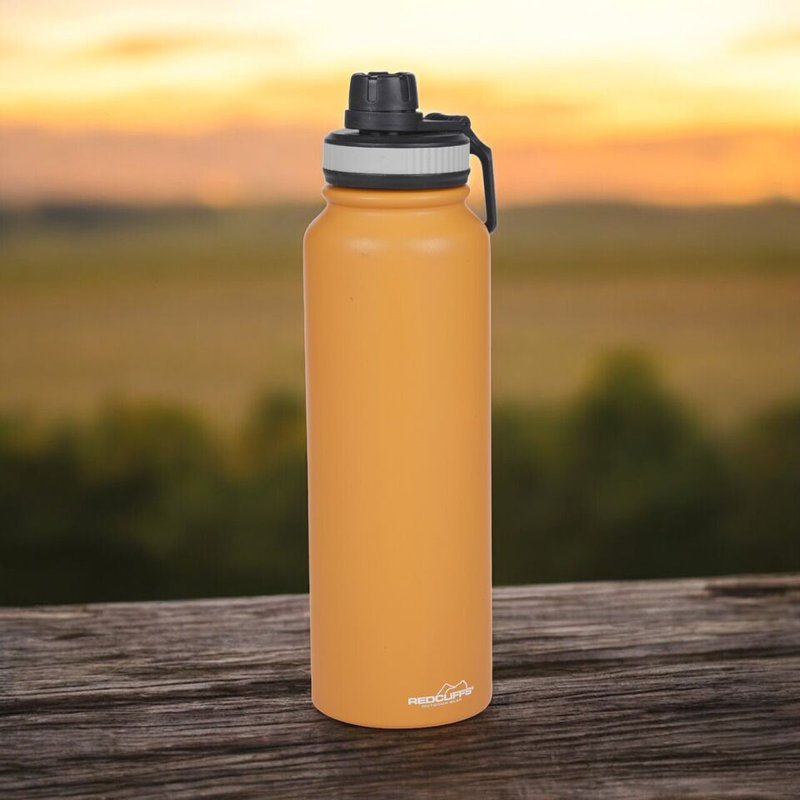 Ebern Designs Polcin 33.814ml Double Wall Insulated Stainless Steel Water Bottle, Orange