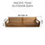 Germelino Outdoor 3 - Seat Teak Patio Sofa with Sunbrella Cushions-949237756