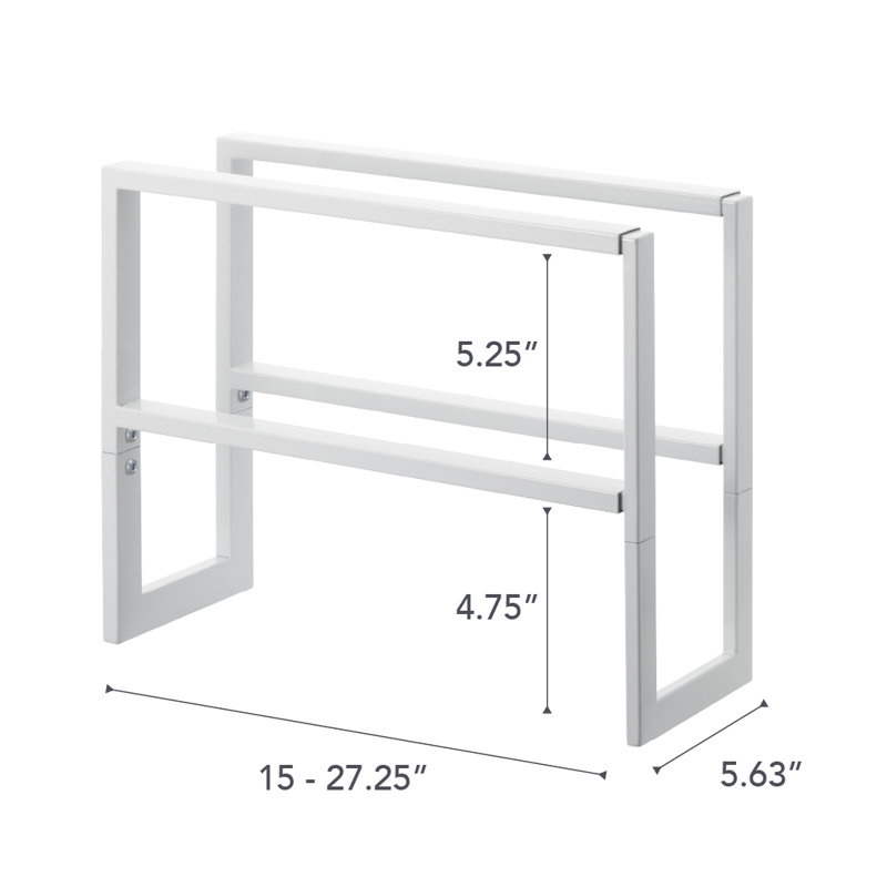 Yamazaki Home 2 Shelves Adjustable Shoe Rack, Large, Double, Steel,  Holds 6 to 12 shoes, Expandable, White