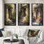 "Village porte remplie de fleurs" 3 pièces sur toile-712157376-712157439