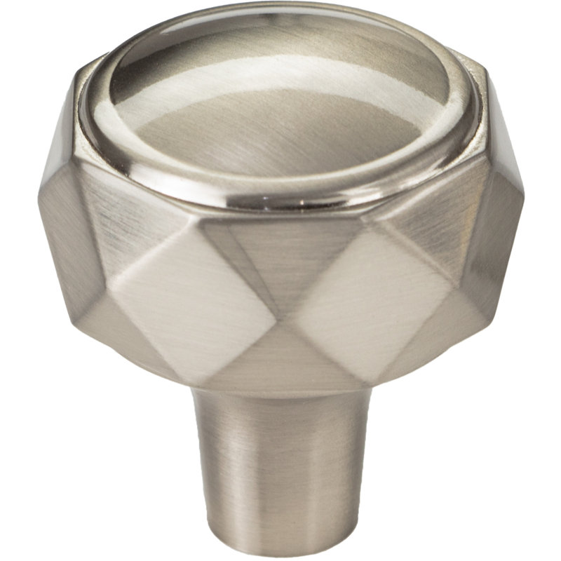 Kingsmill 1 1/4" Diameter Geometric Knob, Brushed Satin Nickel