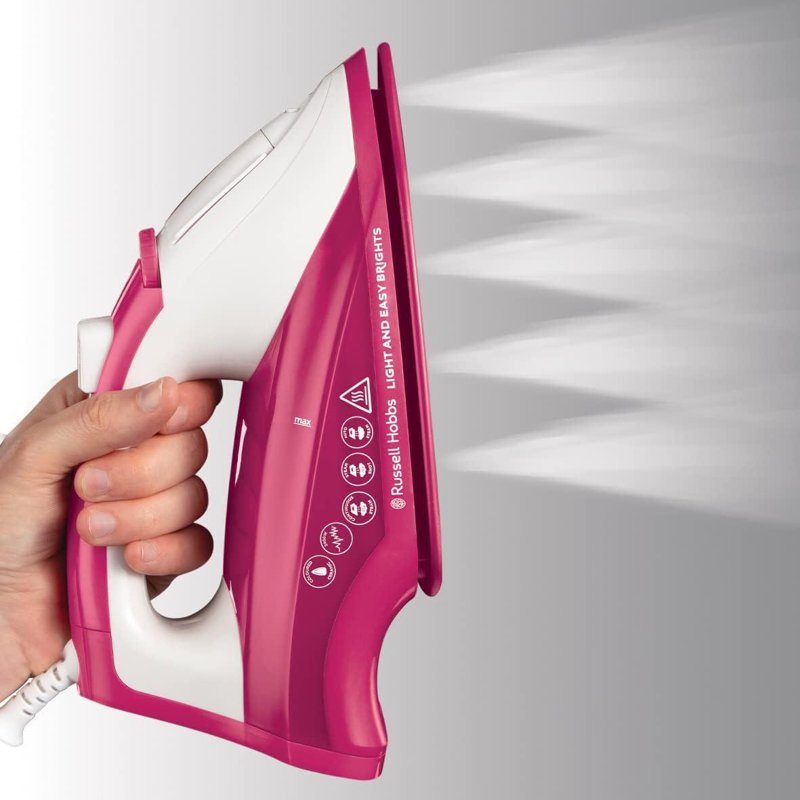 Russell Hobbs Light & Easy Brights 2400W Iron with Ceramic Soleplate, Berry