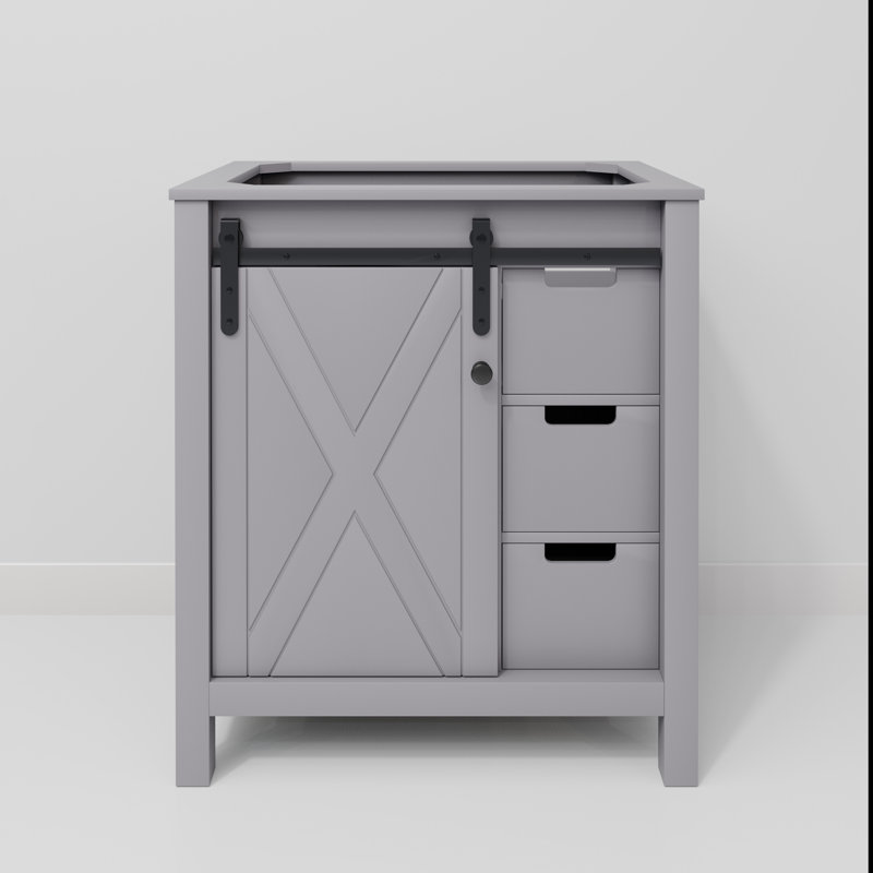 Meuble-lavabo simple l 30 po x P 22 po Marsyas, Gris foncé