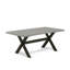 Ensemble de table de salle à manger 7 pièces comprenant une table de salle à manger rectangulaire avec pieds en X et 6 chaises rembourrées en tissu de lin noir-119112858