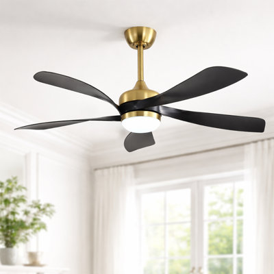 TurboBreeze 52'' - 5 Blade Modern Ceiling Fan with Dimmable Light Kit and Remote Control