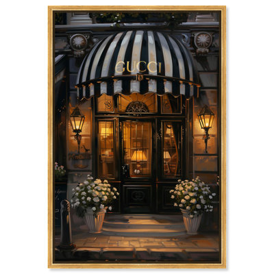 Elegant Night Time Store Visit Canvas by Art Remedy