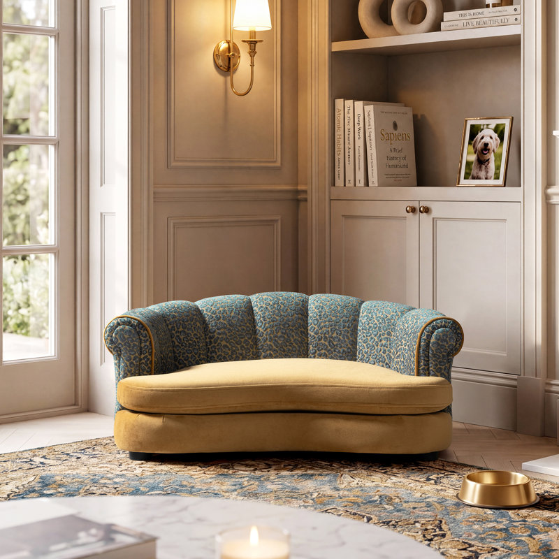 Canapé-lit pour chien 35,5 po Halle, Gold Velvet 