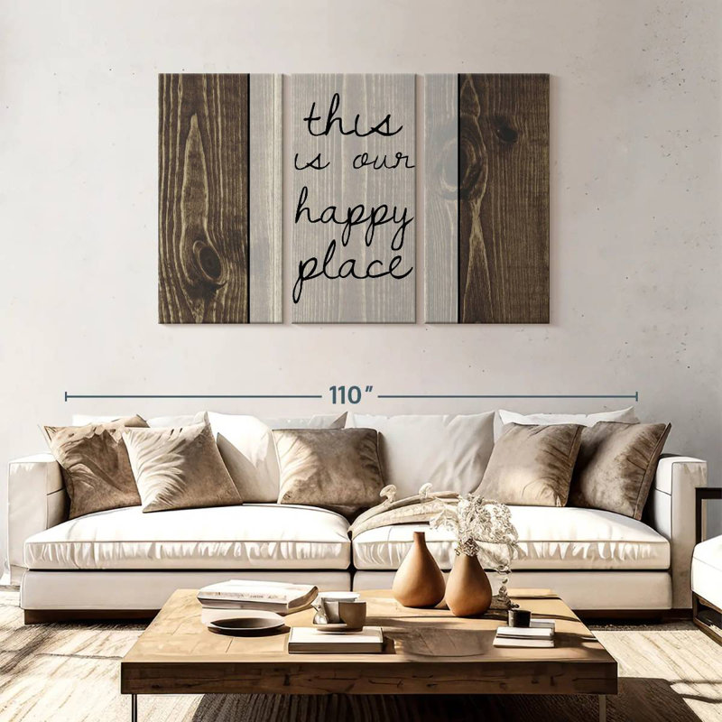 Plaque murale Our Happy Place, H 48 po x l 74 po