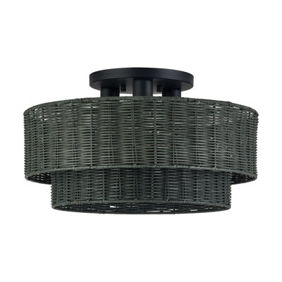 Weavington 3 Light Black Large Semi-flush