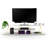 Furnishome Store Tars Mid Century Modern Tv Stand 4 Shelves Open Storage Metal Cords Entertainment Centre 56 Inch Low Tv Unit, White/Yellow-1878780350